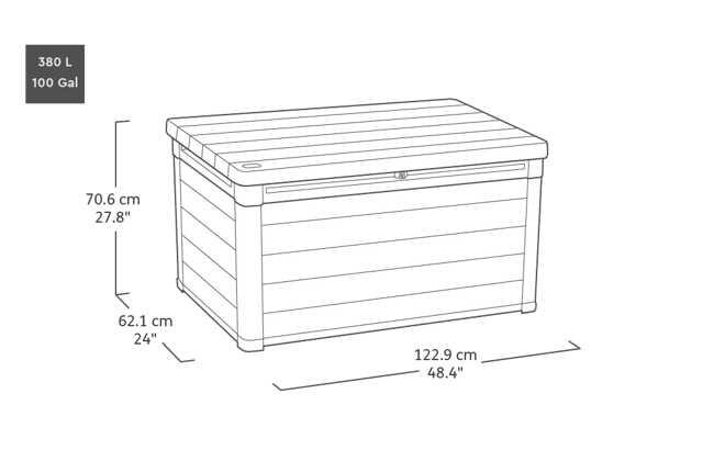 Signature 100 Gallon Deck Box - Ashwood Brown