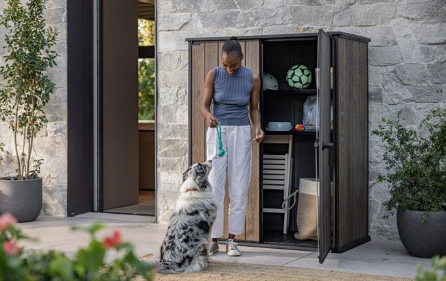 Signature Vertical Storage Shed - Walnut Brown