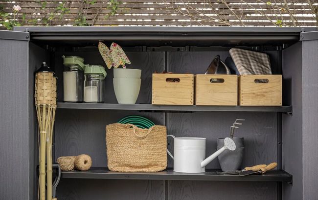 Signature Vertical Storage Shed - Walnut Brown