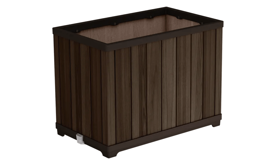 Signature Rectangular Tall Planter - Rosewood Brown