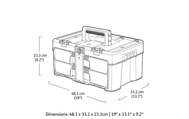 Stack & Roll 2 Drawer Tool Box - Black