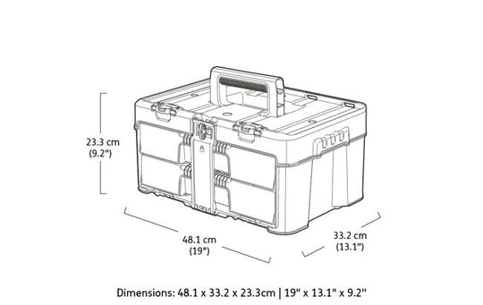 Stack & Roll 2 Drawer Tool Box - Black