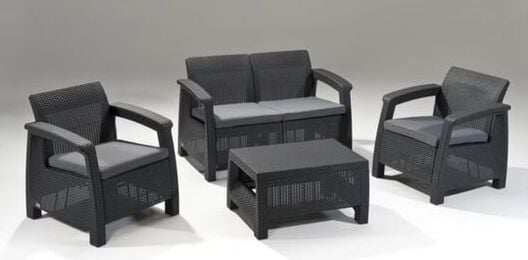 Corfu 4-Piece Patio Seating Set - Graphite