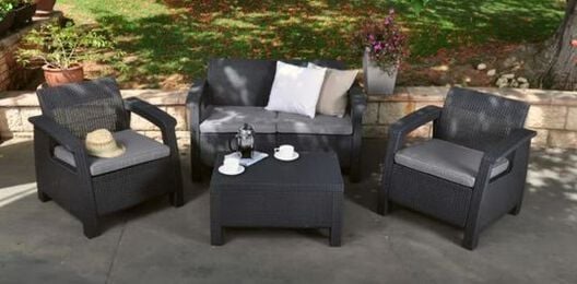 Corfu 4-Piece Patio Seating Set - Graphite