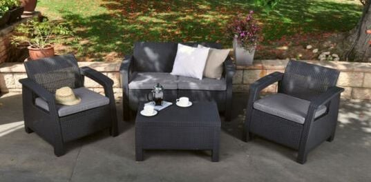 Corfu 4-Piece Patio Seating Set - Graphite