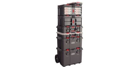 Stack & Roll 2 Drawer Tool Box - Black