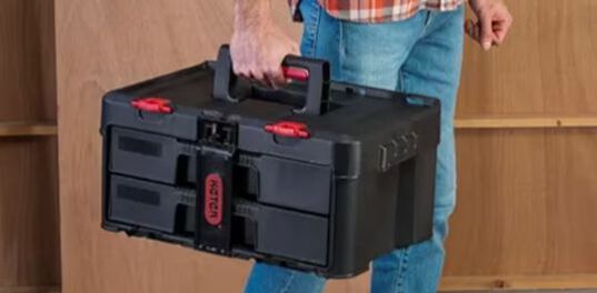 Stack & Roll 2 Drawer Tool Box - Black