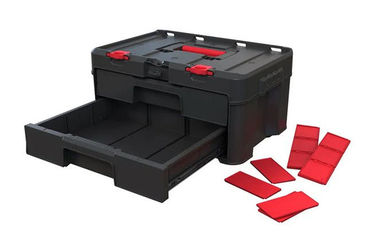 Stack & Roll 2 Drawer Tool Box - Black