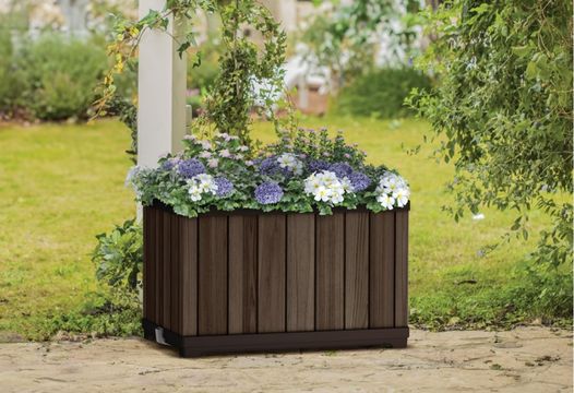 Signature Rectangular Tall Planter - Rosewood Brown