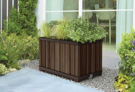 Signature Rectangular Tall Planter - Rosewood Brown