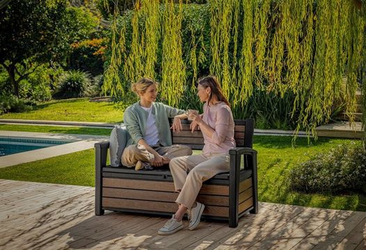 Signature 60 Gallon Outdoor Storage Bench - Walnut Brown