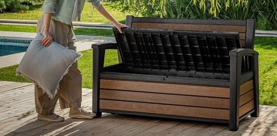 Signature 60 Gallon Outdoor Storage Bench - Walnut Brown