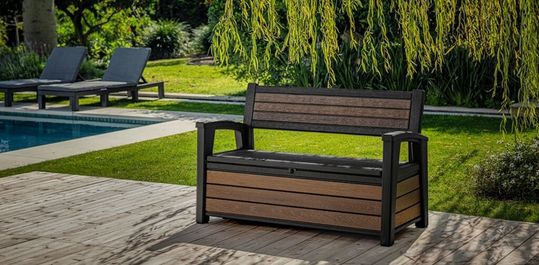 Signature 60 Gallon Outdoor Storage Bench - Walnut Brown