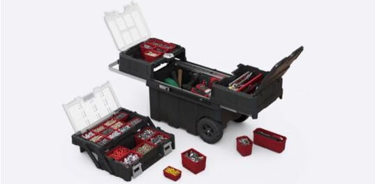 Masterloader Rolling Tool Box with Cantilever Organizer - Black