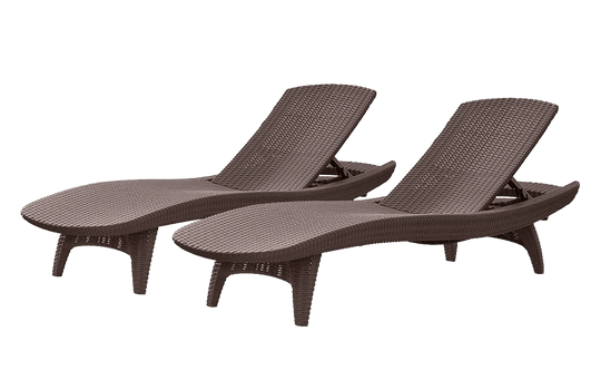 Pacific Chaise Sun Lounger Set of 2 - Brown