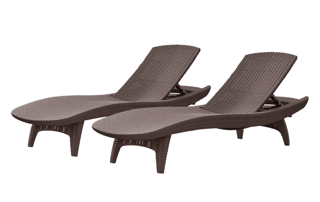 Pacific Chaise Sun Lounger Set of 2 - Brown