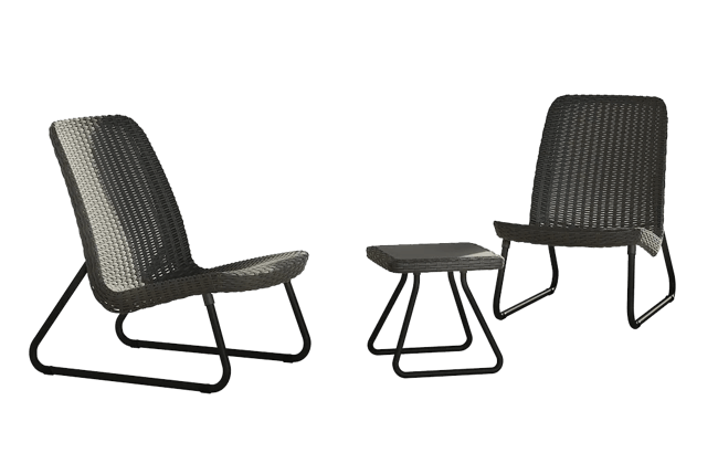 Rio 3-Piece Patio Seating Set - Graphite
