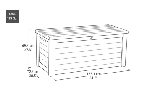 Signature 165 Gallon Deck Box - Walnut Brown
