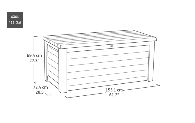 Signature 165 Gallon Deck Box - Walnut Brown