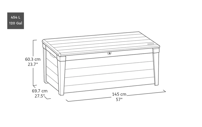 Signature 120 Gallon Deck Box - Walnut Brown