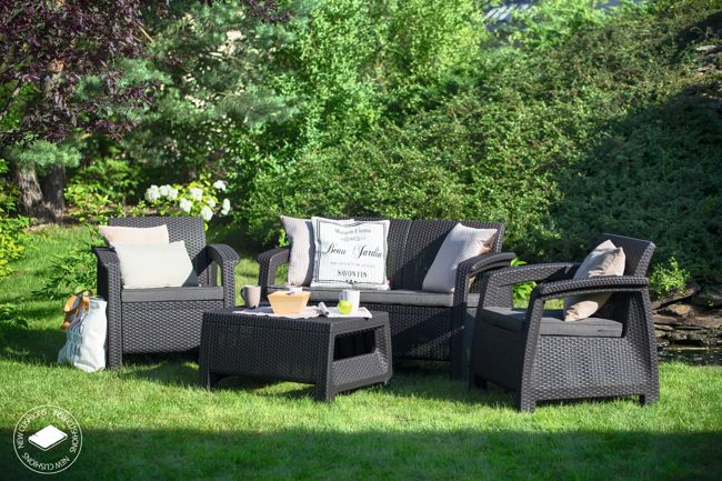 Corfu 4-Piece Patio Seating Set - Graphite