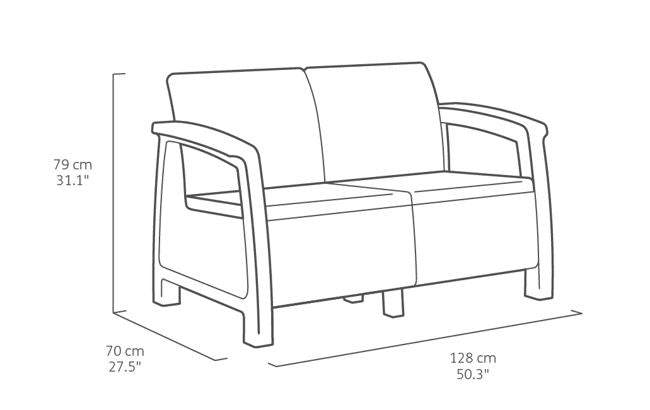Corfu 4-Piece Patio Seating Set - Graphite