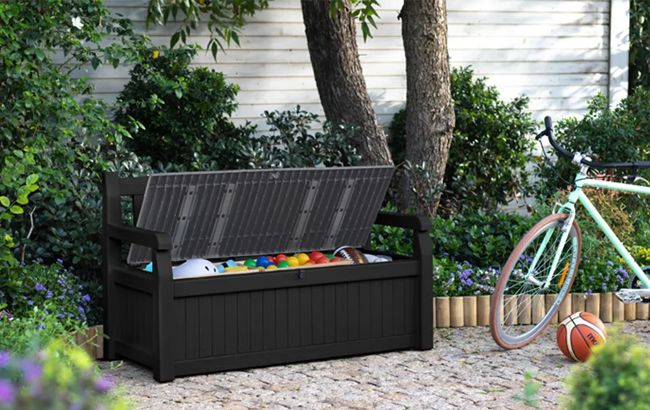 Solana 70 Gallon Outdoor Storage Bench - Grey