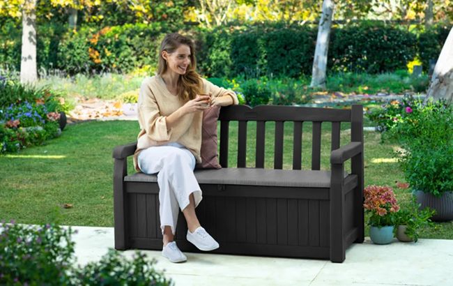 Solana 70 Gallon Outdoor Storage Bench - Grey