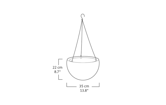 Hanging Planter Set of 2 - Graphite