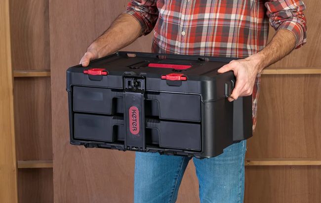 Stack & Roll 2 Drawer Tool Box - Black