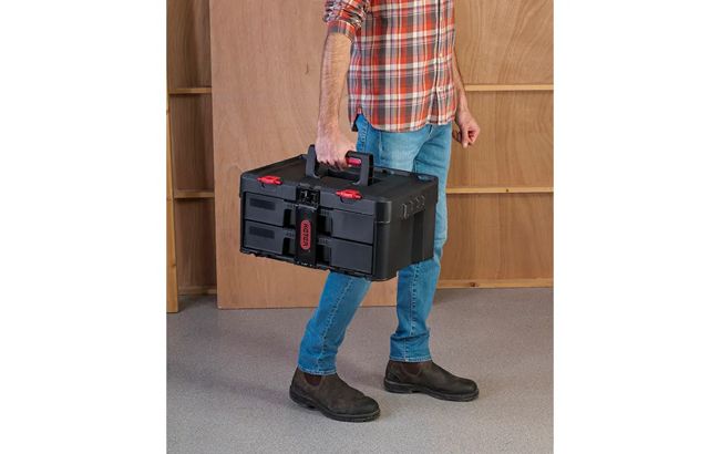 Stack & Roll 2 Drawer Tool Box - Black