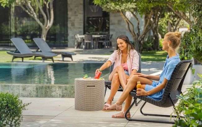 Cooler Side Table - Cappuccino