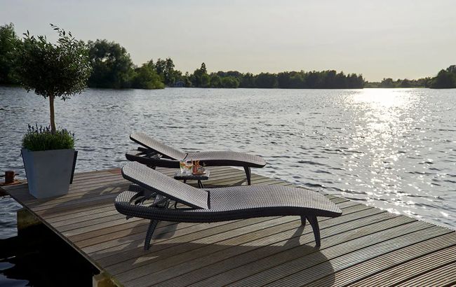 Pacific Chaise Sun Lounger Set of 2 - Graphite