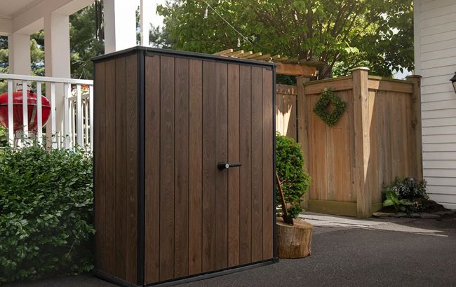 Signature Vertical Storage Shed - Walnut Brown