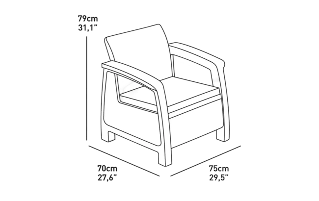 Corfu 4-Piece Patio Seating Set - Graphite