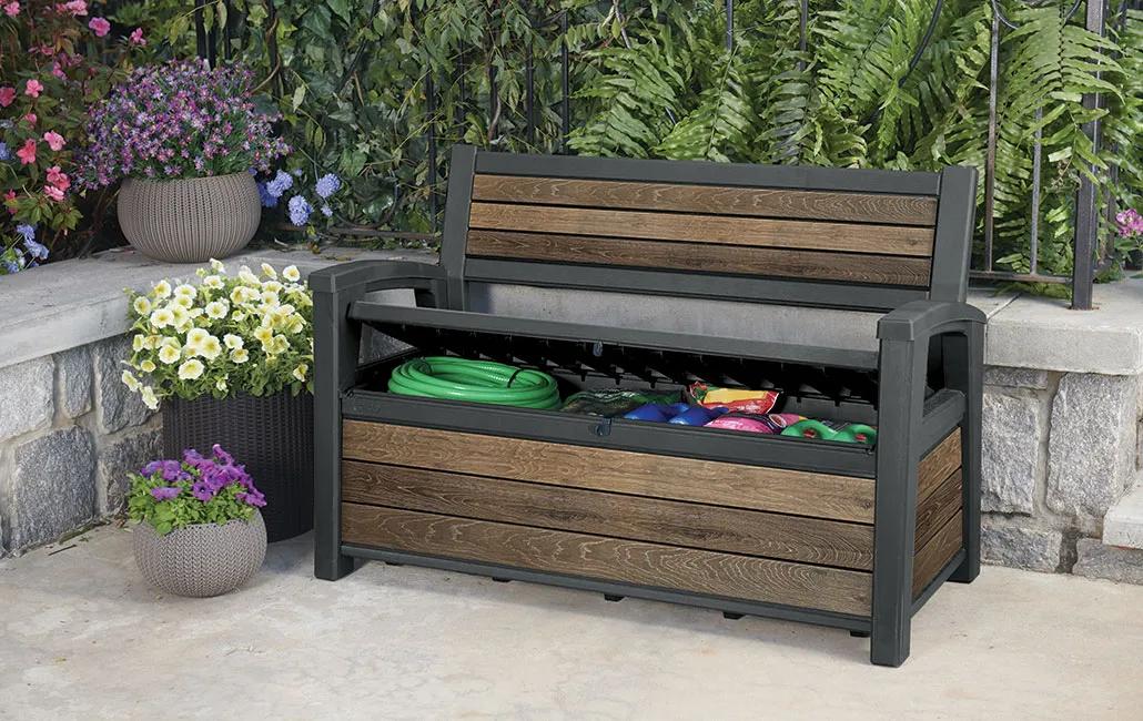 Signature 60 Gallon Outdoor Storage Bench - Walnut Brown