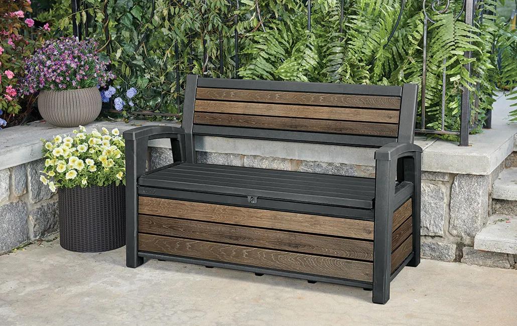 Signature 60 Gallon Outdoor Storage Bench - Walnut Brown