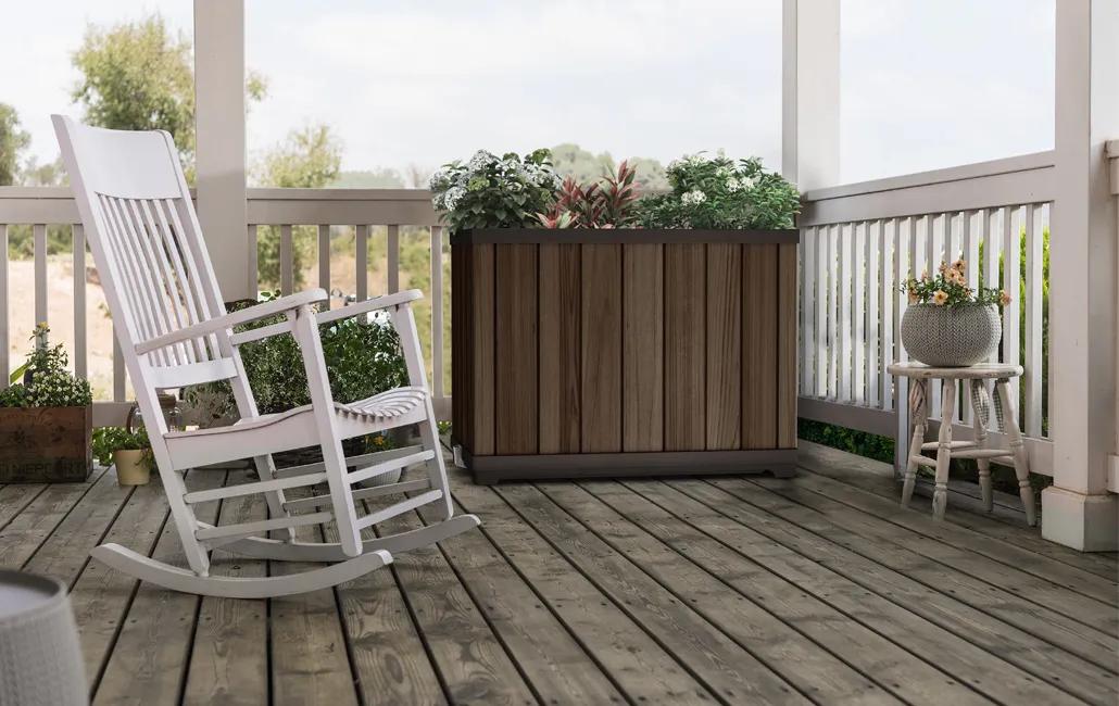 Signature Rectangular Tall Planter - Rosewood Brown