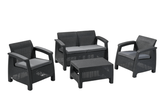 Corfu 4-Piece Patio Seating Set - Graphite