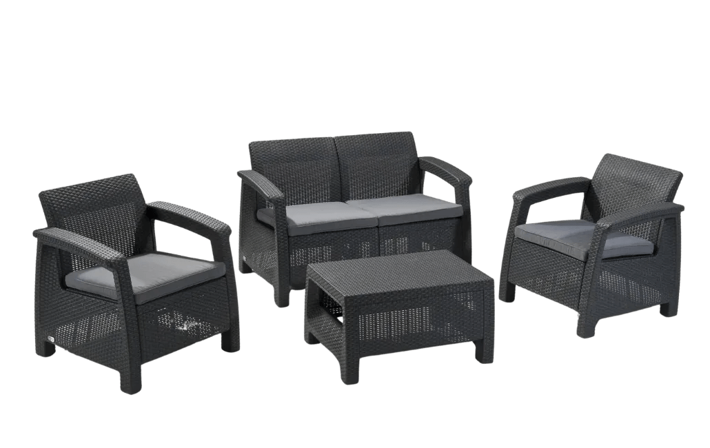 Corfu 4-Piece Patio Seating Set - Graphite