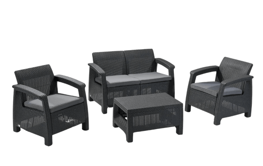 Corfu 4-Piece Patio Seating Set - Graphite