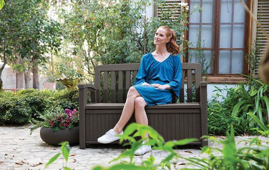 Patio 60 Gallon Outdoor Storage Bench - Brown