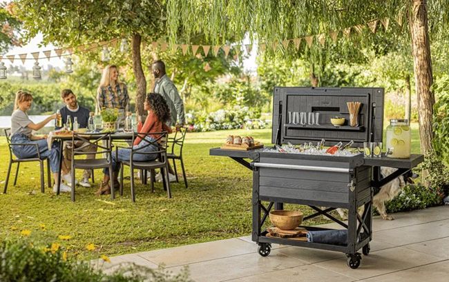 Patio Cooler & Beverage Cart - Graphite