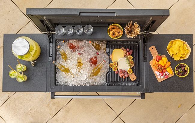 Patio Cooler & Beverage Cart - Graphite