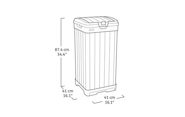 Rockford Outdoor Trash Can - Grey