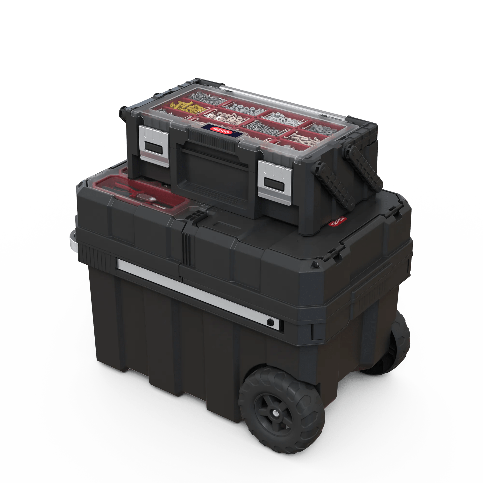 Masterloader Rolling Tool Box with Cantilever Organizer - Black