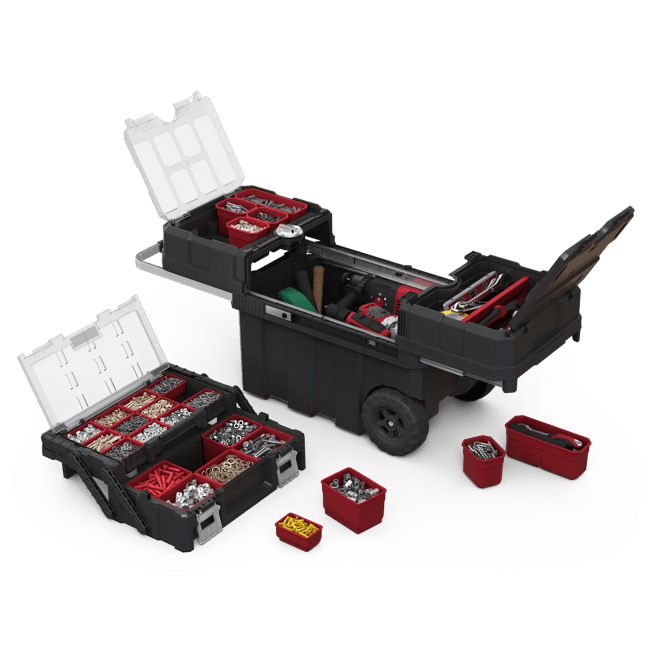 Masterloader Rolling Tool Box with Cantilever Organizer - Black