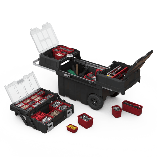 Masterloader Rolling Tool Box with Cantilever Organizer - Black