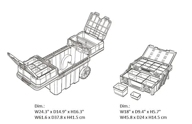 Masterloader Rolling Tool Box with Cantilever Organizer - Black