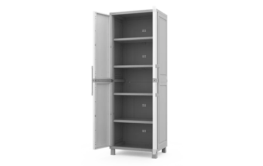 Utility Garage Storage Cabinet - Smoky White